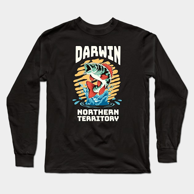 Darwin Barra Fishing Long Sleeve T-Shirt by Speshly